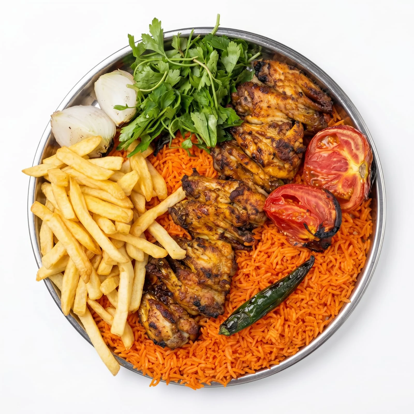 الاجنحه المشويه مع الرز ( عالتمن )