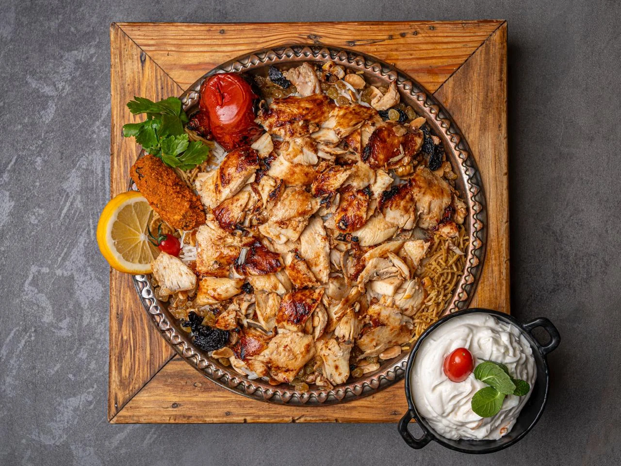 شاورما دجاج على الرز